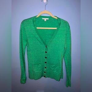 Cabi small green button down cardigan